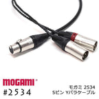 MOGAMI 2534 XLR 5ピン → 3ピン×2 Yケーブル パラ分岐 ステレオマイク用