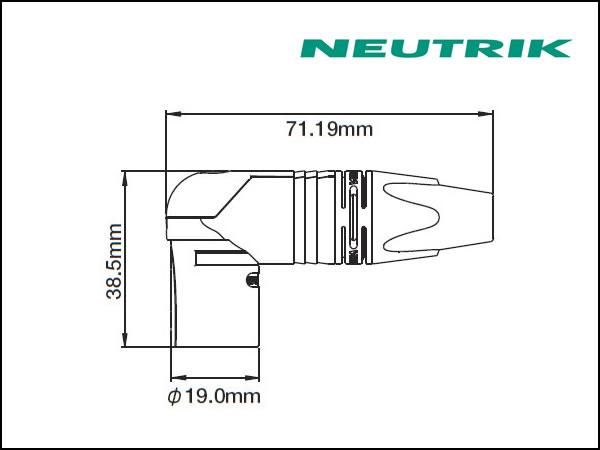 Neutrik・NC3MRX-B ノイトリック XLR L型プラグ オス